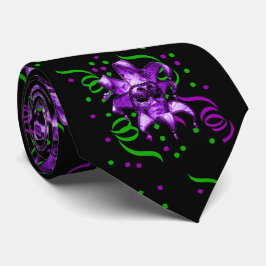 Mardi Gras Carnival Lila Mask med konfetti Slips