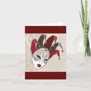 Mardi Gras Carnival Mask Note-kort Kort