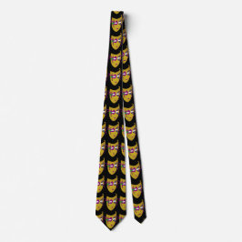 Mardi Gras Carnival Mask on Black NeckTie Slips