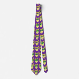 Mardi Gras Carnival Mask on Lila NeckTie Slips