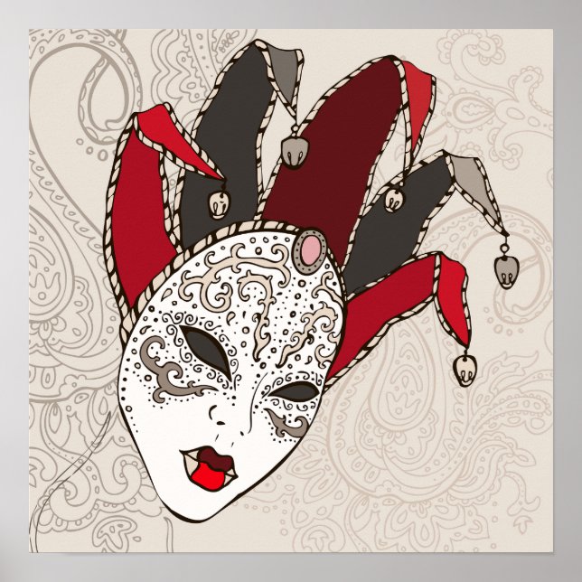 Mardi Gras Carnival Mask Poster (Framsidan)