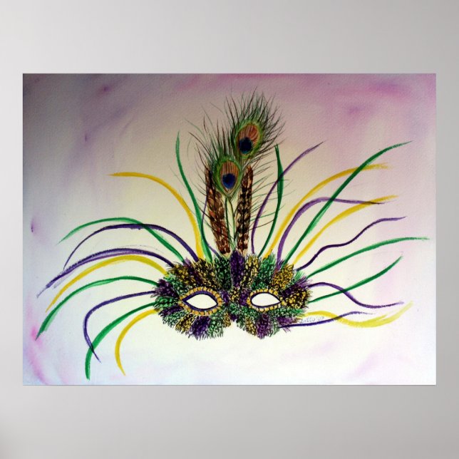 Mardi Gras Carnival Mask Poster Art Print (Framsidan)