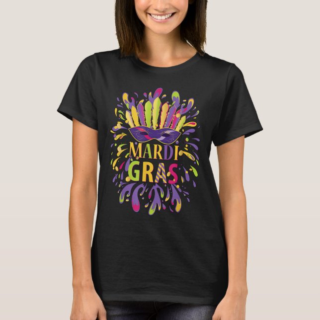 Mardi Gras Carnival Mask T Shirt (Framsida)