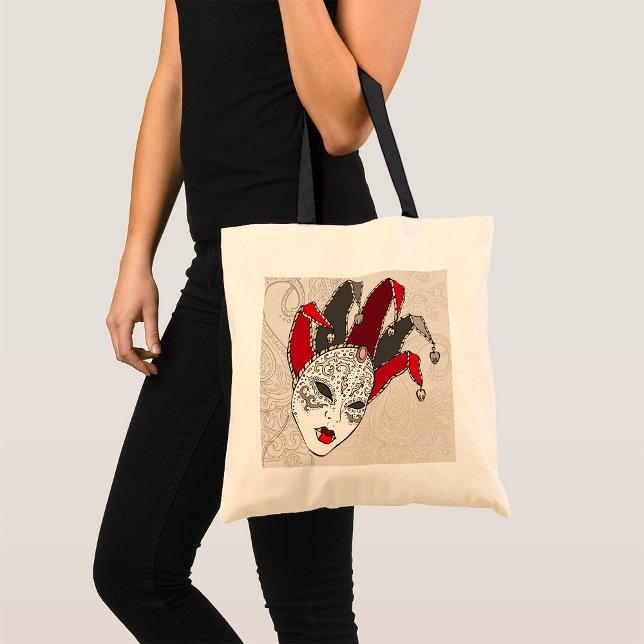 Mardi Gras Carnival Mask Tote Bag Tygkasse (Skapare uppladdad)