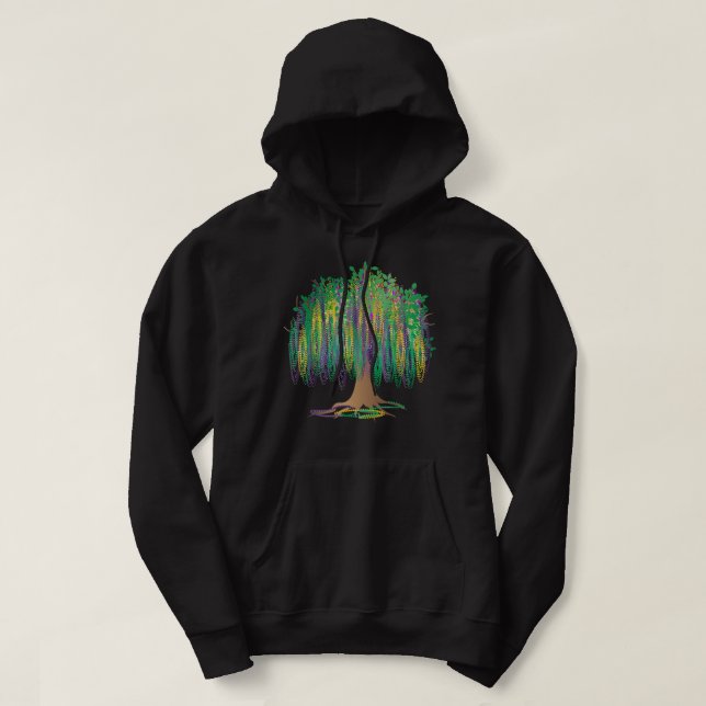 Mardi Gras Carnival Mexican Graphic Bead-Träd Bour Hoodie (Design framsida)