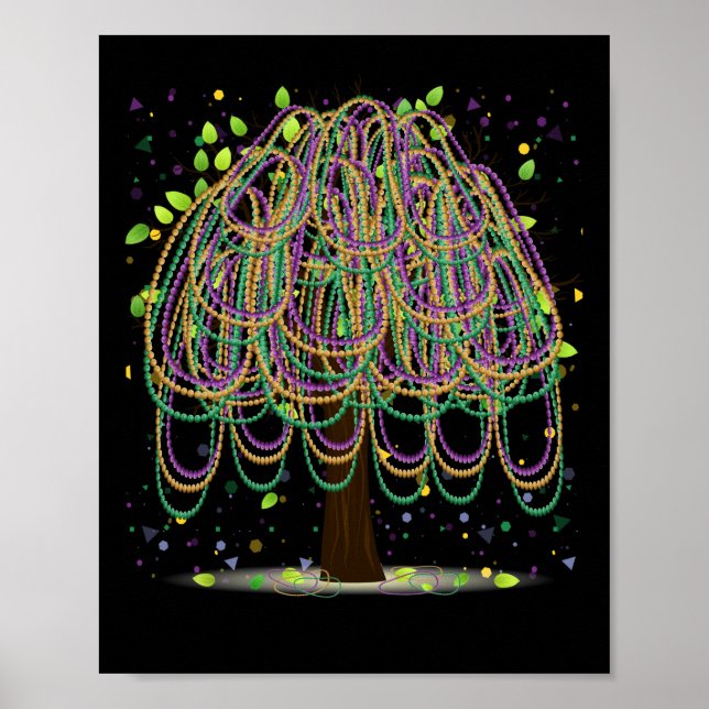 Mardi Gras Carnival Mexican Graphic Bead Träd Poster (Framsidan)