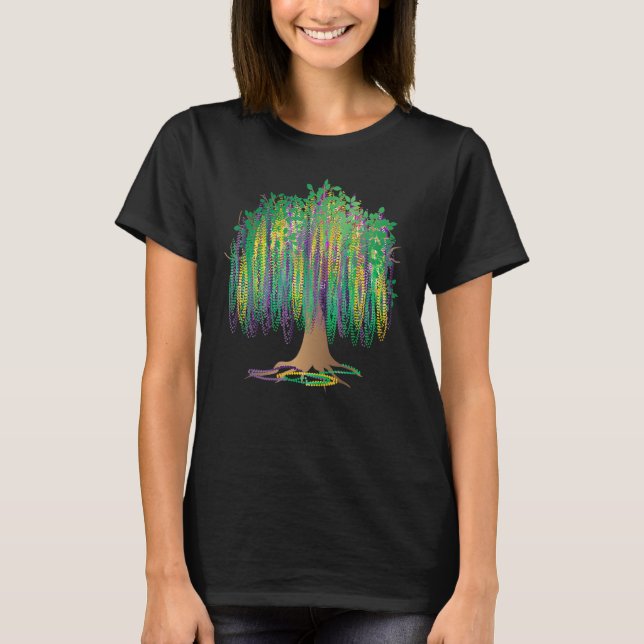 Mardi Gras Carnival Mexican Graphic Bead Tree Bour T Shirt (Framsida)