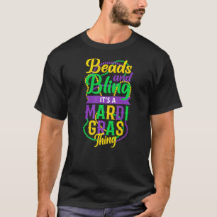 Mardi Gras Carnival Pärlor och Bling Funny Cajun F T Shirt