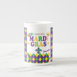 Mardi Gras Carnival Party Fleur de Lis Rhombus Benporslin Mugg