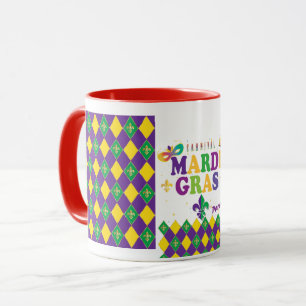 Mardi Gras Carnival Party Fleur de Lis Rhombus Mugg