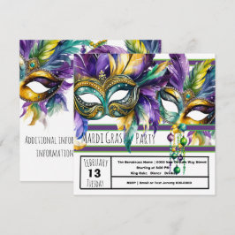 Mardi Gras Carnival Party Inbjudningar