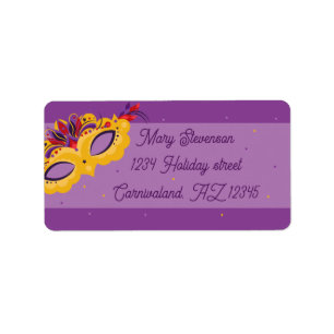 Mardi Gras Carnival Theme Adressetikett