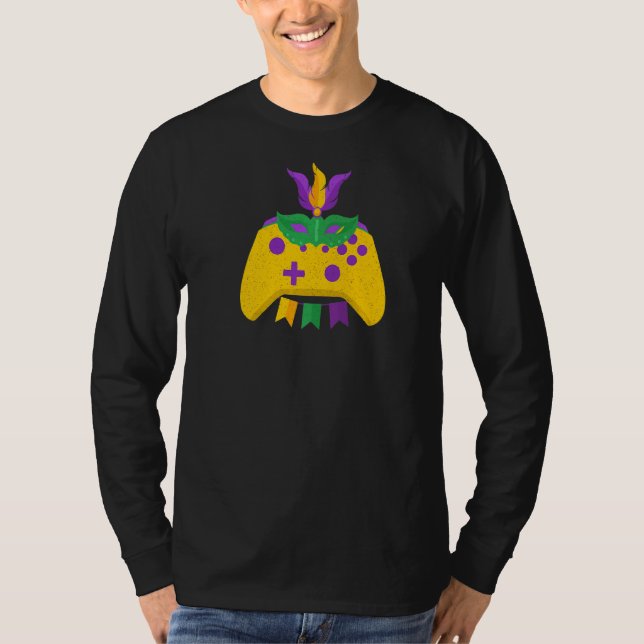 Mardi Gras Carnival Video Game Controller orsakar  T Shirt (Framsida)