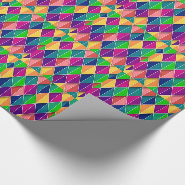 Mardi Gras Carnival Yellow Purple Green Diamonds Presentpapper (Hörn)