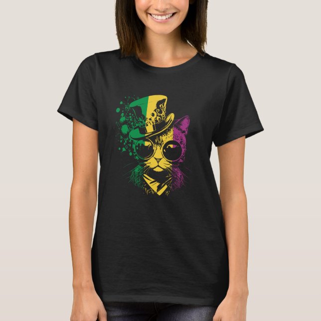 Mardi Gras Cat  1 T Shirt (Framsida)