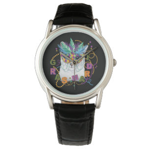 Mardi Gras Cat, Funny Mardi Gras Armbandsur