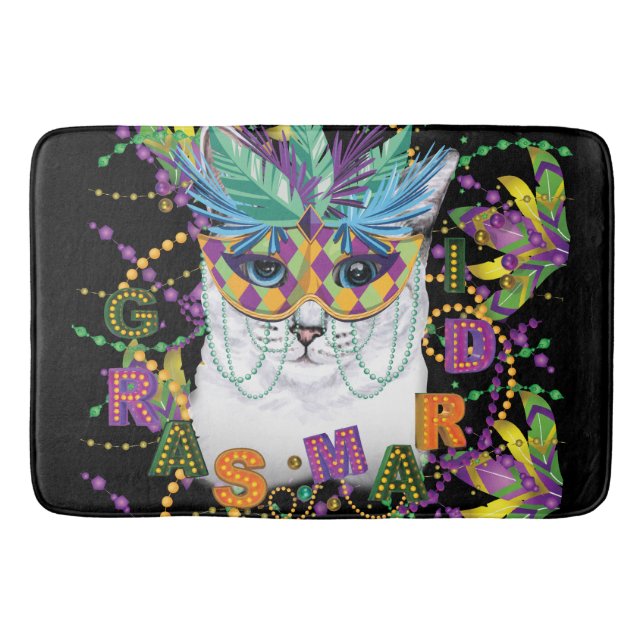 Mardi Gras Cat, Funny Mardi Gras Badrumsmatta (Framsidan)