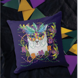 Mardi Gras Cat, Funny Mardi Gras Kudde