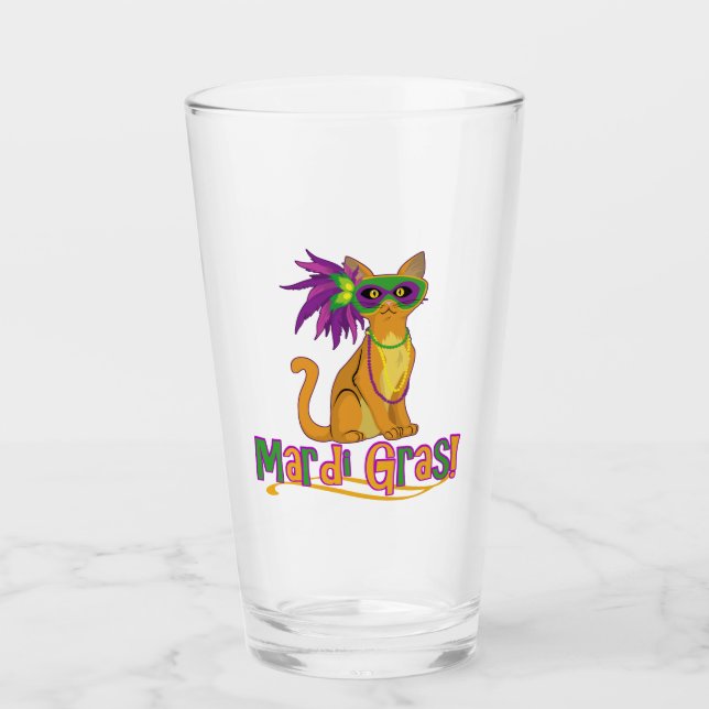 Mardi Gras Cat Glaskopp (Framsida)