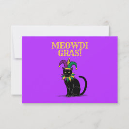 Mardi Gras Cat-inbjudan, lustigt Meowdi Gras Card Inbjudningar