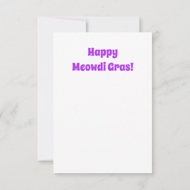 Mardi Gras Cat-inbjudan, lustigt Meowdi Gras Card Inbjudningar (Baksida)