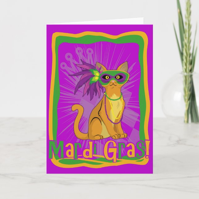 Mardi Gras Cat Kort (Framsida)