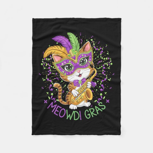 Mardi Gras Cat Lovers Fleecefilt (Framsidan)