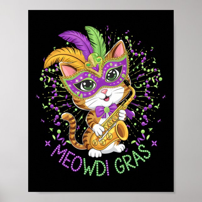 Mardi Gras Cat Lovers Poster (Framsidan)