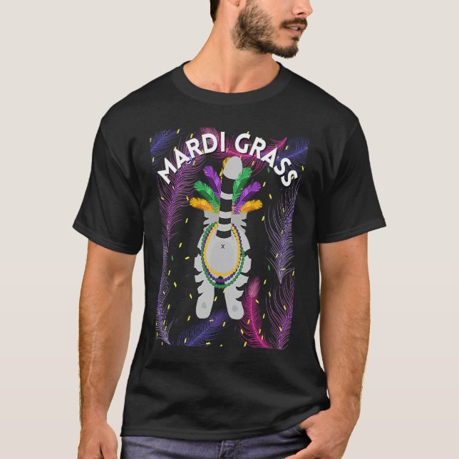 Mardi Gras Cat Mardi Gras Pun Meme Mardi Gras Bead T Shirt (Framsida)