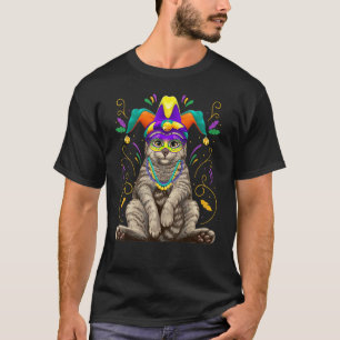 Mardi Gras Cat Nola New Orleans Louisiana Cat Cos T Shirt