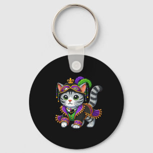 Mardi Gras Cat Nyckelring
