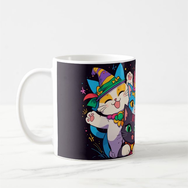 Mardi Gras Cat Parad Mugg (Vänster)