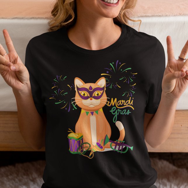 Mardi Gras Cat T Shirt (Skapare uppladdad)