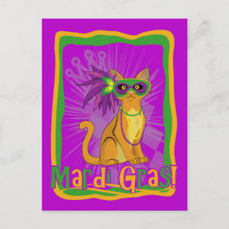 Mardi Gras Cat Vykort