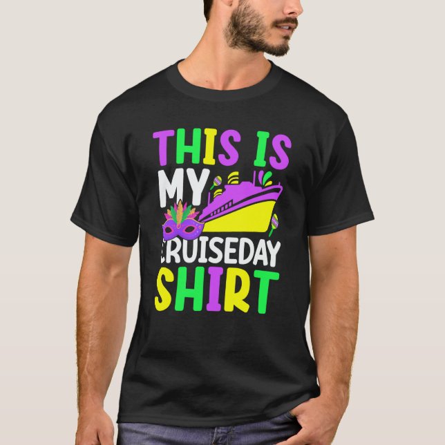 Mardi Gras Celebrations parade Boat This is My Cru T Shirt (Framsida)