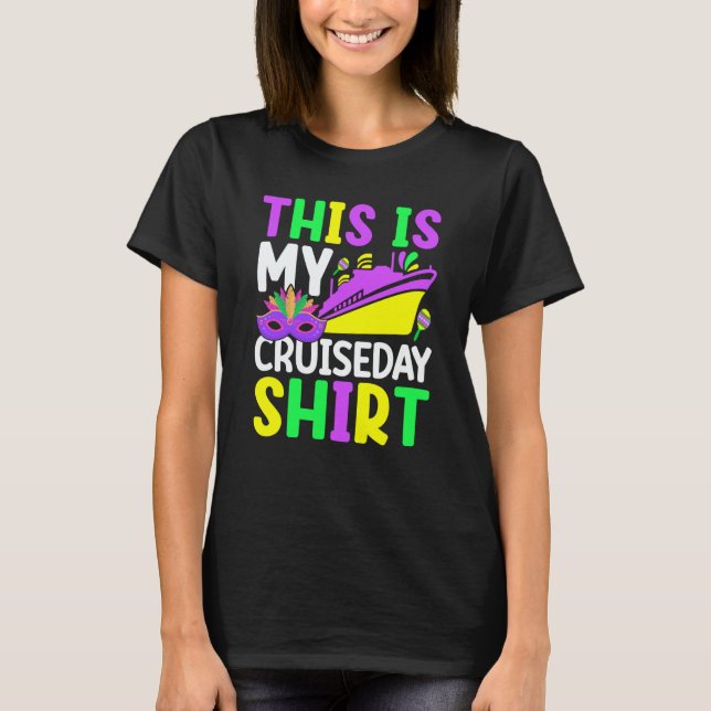 Mardi Gras Celebrations parade Boat This is My Cru T Shirt (Framsida)