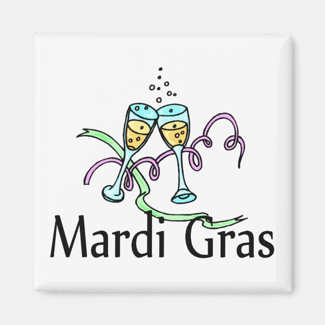 Mardi Gras Champagne Magnet (Framsidan)