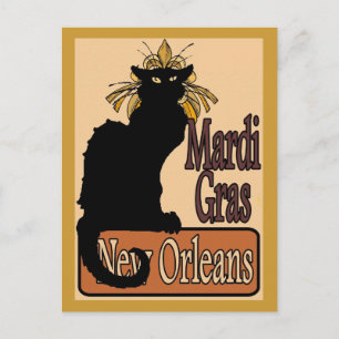 Mardi Gras Chat Noir vykort