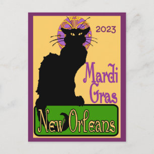Mardi Gras Chatta Noir, lägg till vykort