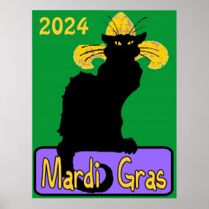 Mardi Gras Chatta Noir, redigeringsdatum Poster
