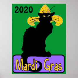 Mardi Gras Chatta Noir, redigeringsdatum Poster