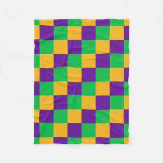 Mardi Gras Checker Blanket Fleecefilt