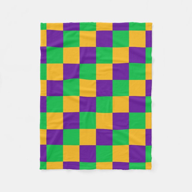Mardi Gras Checker Blanket Fleecefilt (Framsidan)