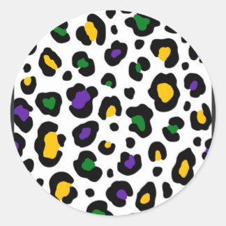 Mardi Gras Cheetah Stickers Runt Klistermärke