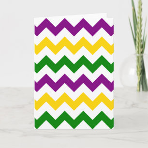 Mardi Gras Chevron Mönster Kort