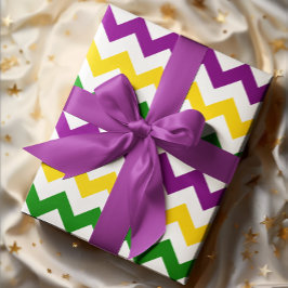 Mardi Gras-chevronmönster Presentpapper