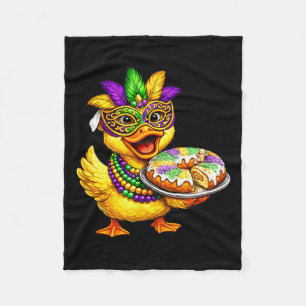 Mardi Gras Chick Gul Ankunge Ankunge Mask King Cak Fleecefilt