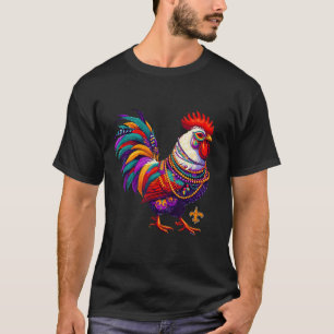 Mardi Gras Chicken Tupp Pärlor New Orleans Funny T Shirt