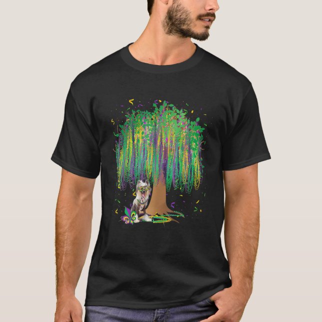 Mardi Gras Chinese Crested Bead - Träd Bourbon Str T Shirt (Framsida)