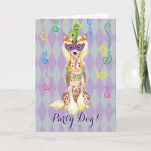 Mardi Gras Chinese Crested Kort
